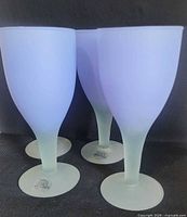 Four frosted goblets front view