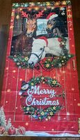 Full view of Christmas banner showing design and dimensions reference