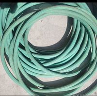 coiled green hose top view
