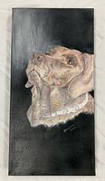 Full view of dog portrait artwork on canvas