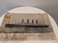 Front view of entire Titanic print showing image and caption