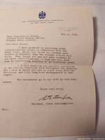 Full view of typed letter with royal crest and signature