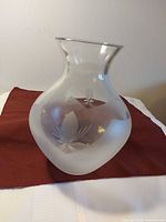Full view of etched glass vase front