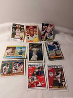 Group shot of all eight Topps baseball cards