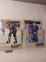 Both cards in binder sleeve: Palffy left, Richter right