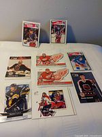 Overall view of all nine cards arranged on surface