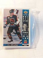 Front example card Brian Bradley showing 1993 NHL All-Star design