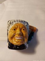 Front view showing character face and handle colours