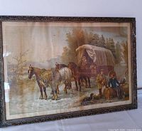 Full view of framed lithograph
