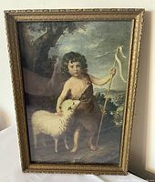 Front view of framed lithograph