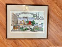 Framed print full view on floor showing entire artwork and frame