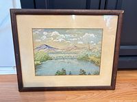 Front view of framed watercolor