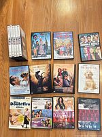 Full lot showing all DVD cases laid out on floor