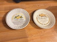 Both pie plates with recipe graphics visible