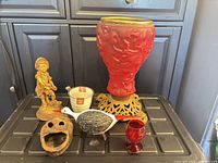 All six items grouped on surface