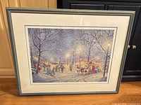 Framed Peter Robson winter scene print, full view