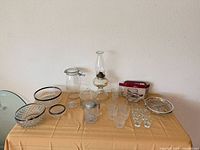 Group shot of all glass pieces on table