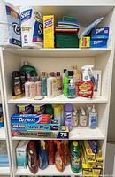 Full shelving view showing all supply items