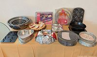 group shot of all bakeware items arranged on table