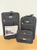 Front view of all three Sonoma Express luggage pieces