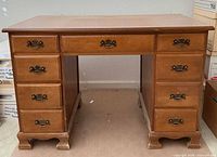 Front view of desk with all drawers closed