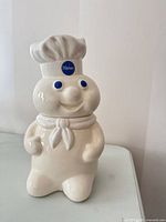 Front view of Pillsbury Doughboy ceramic cookie jar