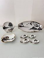 Entire seven-piece Nippon serving set displayed