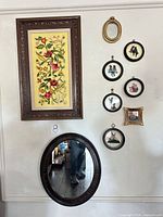 Group shot showing embroidery, plaques, mirrors