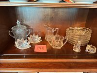 Entire lot on shelf showing all glass pieces together