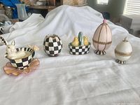 Group shot of all seven ceramic Easter pieces