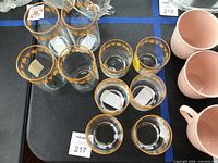 Overhead view of all ten Butterfly Gold glasses