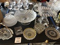 Group shot showing all pressed glass pieces