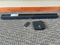 Soundbar, remote, and HP DVD drive group view