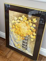 Front view of framed floral watercolor artwork