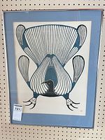 Full view of framed print showing bird image, mat, frame
