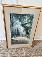 Full view of framed watercolour