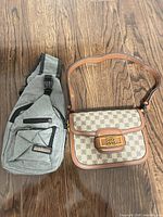 Both bags side by side on wood floor