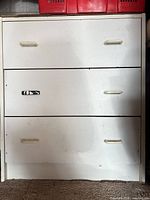 Front view of dresser closed