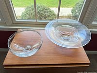 Both crystal bowls side by side on table