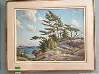 Front view of framed painting displaying full composition