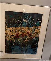 Full view of framed serigraph showing artwork, matting and frame