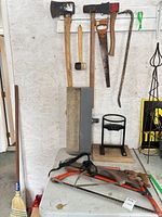 Overall view of tools hanging and on table