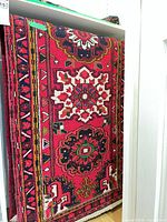 Full view of rug showing pattern and colours