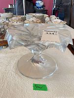 Full view of Lalique crystal pedestal cake plate