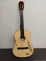 Full front view of Burswood JC-368 guitar showing size and body wear