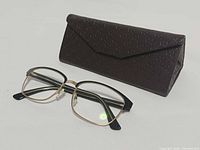 Eyeglasses front view with case