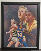 Full view of framed autographed print