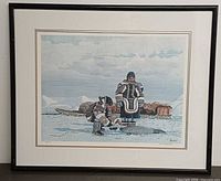 Framed print front view showing entire artwork, mat and frame