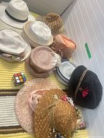 Overview of all ten hats displayed together