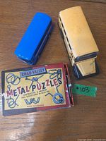 Blue bus, yellow school bus, Chad Valley Metal Puzzles box closed